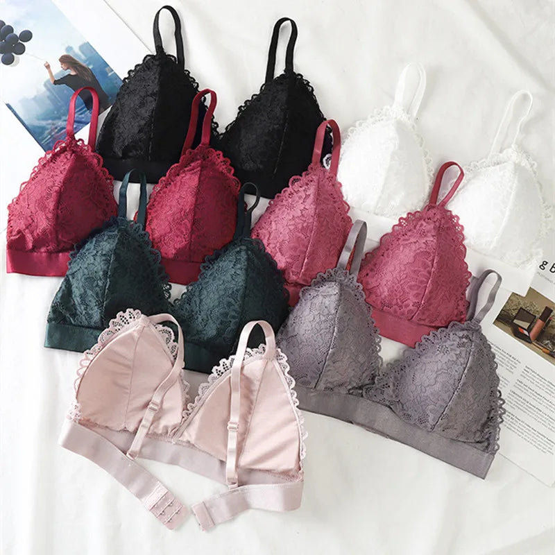 Lace Underwear Bras For Women Backless Bralette Women Bra Top Push Up Bra Gathered Brassiere Ladies Sexy Lingerie