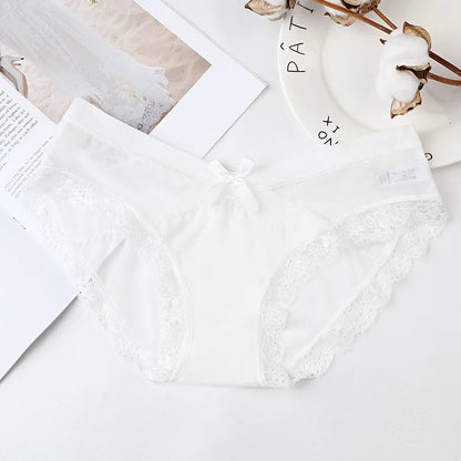 BANNIROU 1Pcs Underwear For Woman Sexy Lace Mesh Panties Women's Briefs Low-Rise Female Panties Women Underwear Sexy Lingerie