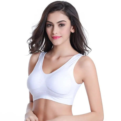Shockproof Sports Yoga Bra for Women Removable Breast Pad S-7XL Sexy Elastic Back Cotton Sleep Bra Comfortable Sleepwear Top
