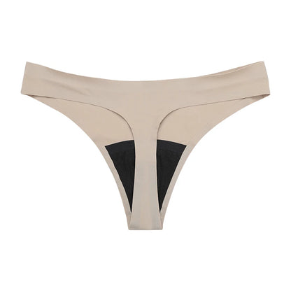 Hot Sale Seamless Low Waist Leak Proof 4 Layer Menstrual Panties Washable Light Flow Period Panties For Women Thong