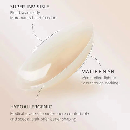 No Show Seamless Nipple Covers Adhesive Silicone Nip Pasties Stick-on Sticky Bra Reusable Breast Tape Invisible Under Clothes