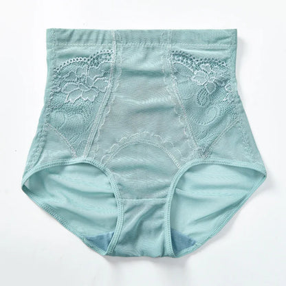 Women High Waist Body Shaper Slimming Butt Lifter Shapewear Solid Color Breathable Lace Underwear Tummy Control Panties Hip Pads
