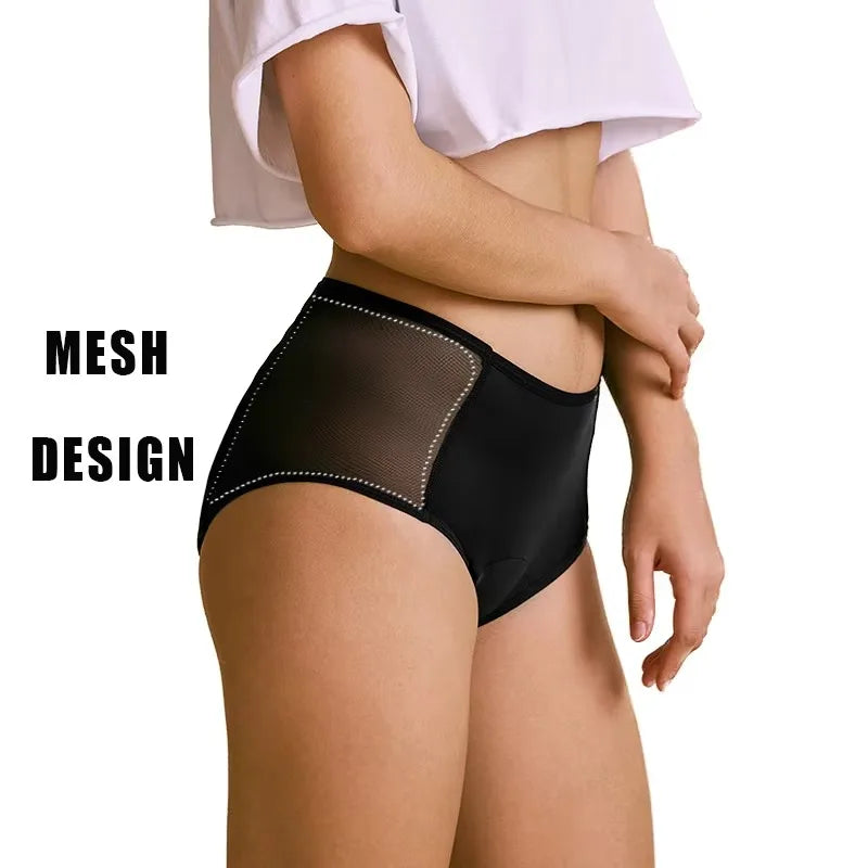 New Design Women Full Protection 4 Layers Absorbent Briefs Breathable Menstrual Seamless Washable Period Panties