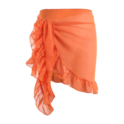 Yiiciovy 2023 Women Cover-Ups Skirts Chiffon Swimwear Pareo Scarf Bikini Cover-Ups Wrap Kaftan Sarong Beach Sexy Skirts 9 Colors
