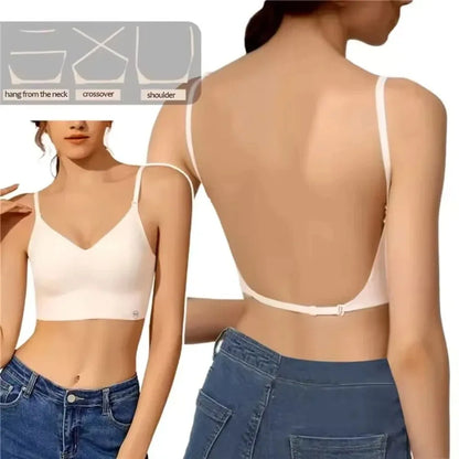 New Nylon Cotton Women's Invisible Bra No Steel Frame Breathable Ladies Sexy Bras Backless Brassiere Women Girls