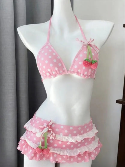 Trendy Floral Print 3 Piece Bikini Set Women Low Waisted Tummy Control Push Up Stylish Beach Outfit Swimwear 2026 Beachwear New