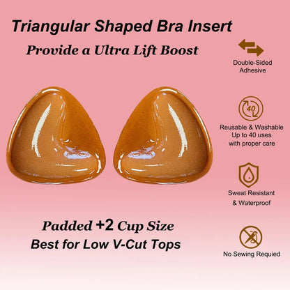 Kave 1/2 Pairs Double Sided Sticky Bra - Invisible Adhesive Bra Pads Inserts, Push up for Bikini Swimsuit Strapless Dresses
