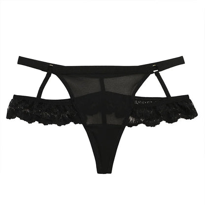 ALLTOOALL Women Sexy Hollow Out Thongs Panties Low Waist Lace Underwear Female Seamless Lingerie Transparent G-string Underpants