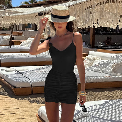 2026 New Two Piece Solid Floral One Piece Swimsuit Swimwear Women Monokini Swimsuit Bodysuit Bathing Suit Swim Wear