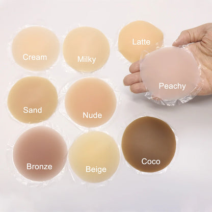 No Show Seamless Nipple Covers Adhesive Silicone Nip Pasties Stick-on Sticky Bra Reusable Breast Tape Invisible Under Clothes