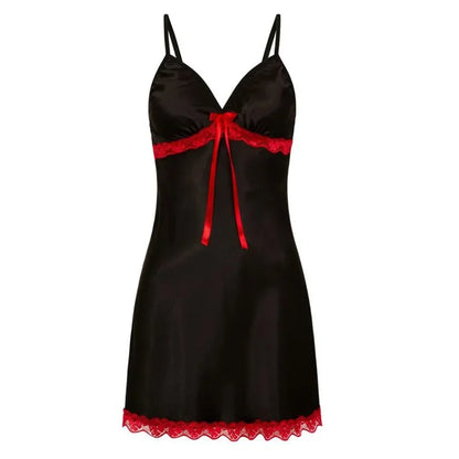 Lace Silk Satin Sleepwear Women Sexy Lingerie Night Dress Sleeveless Straps Mini Dress with Panties Nighties Nightgown