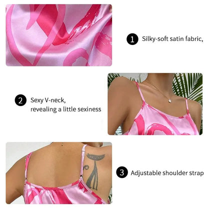 Women Sexy Satin Slip Nightdress with Cross Strappy Backless Design Comfortable Sleepwear and Dress for a Luxurious Night's Rest