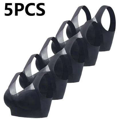 FallSweet 5PCS Plus Size Lace Push Up Bra for Women Wire-Free Backless Bralette Set Comfortable Breathable Brassiere Lingerie