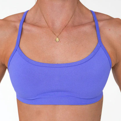 Women's Seamless Yoga Bra, 3-Way Convertible Strap Sports Bra with Removable Pads, Stretchy Luxe Fabric