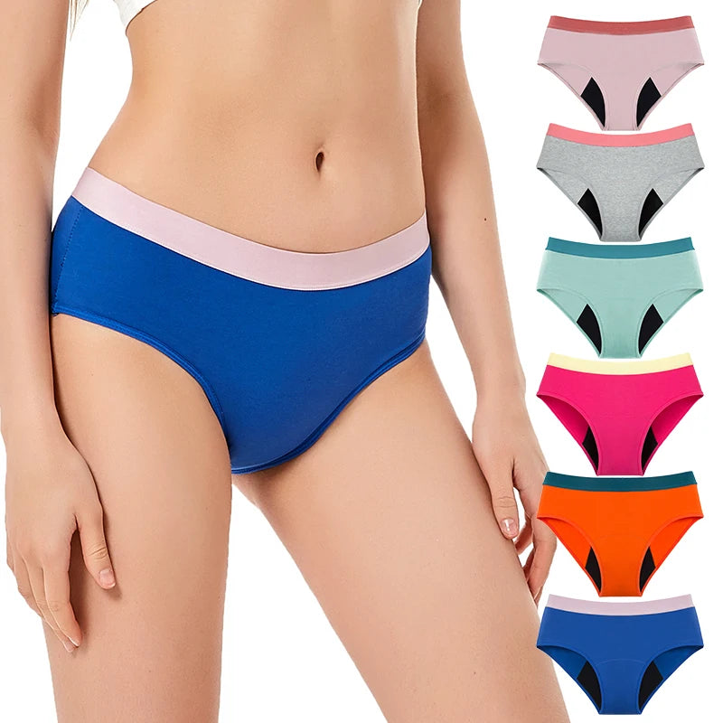 Reusable Menstrual Panties Teens Period Panties Leak Proof Women Underwear Absorption Physiological 4Layer Macaron Color