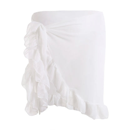 Yiiciovy 2023 Women Cover-Ups Skirts Chiffon Swimwear Pareo Scarf Bikini Cover-Ups Wrap Kaftan Sarong Beach Sexy Skirts 9 Colors