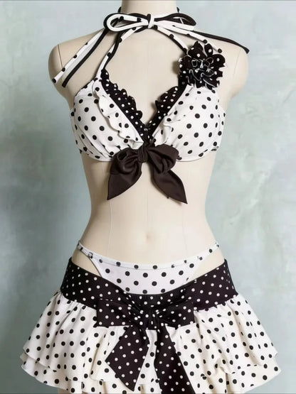 Trendy Floral Print 3 Piece Bikini Set Women Low Waisted Tummy Control Push Up Stylish Beach Outfit Swimwear 2026 Beachwear New