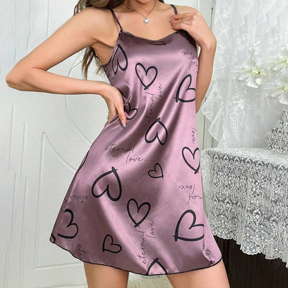 Women Sexy Satin Slip Nightdress with Cross Strappy Backless Design Comfortable Sleepwear and Dress for a Luxurious Night's Rest