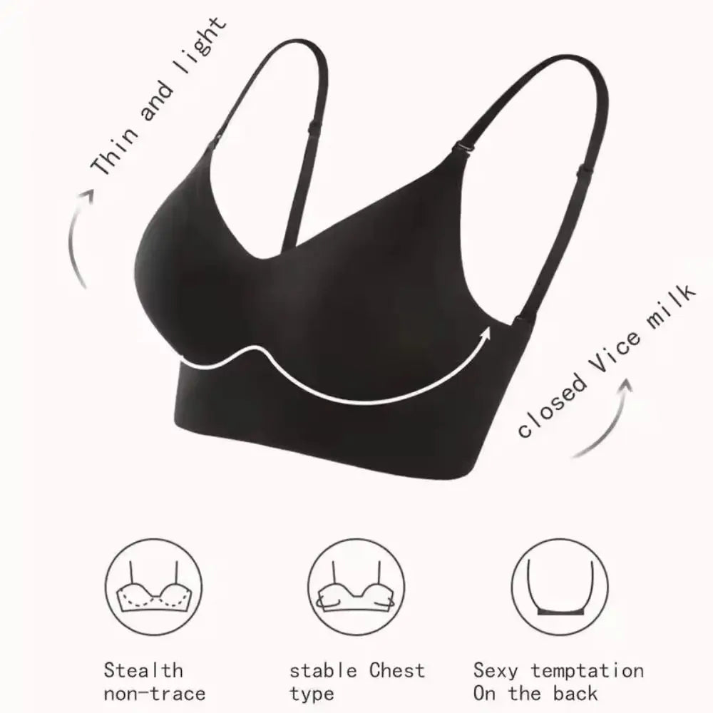 New Nylon Cotton Women's Invisible Bra No Steel Frame Breathable Ladies Sexy Bras Backless Brassiere Women Girls