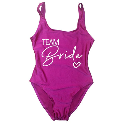 S-3XL White Bridal Swimsuit Women 2025 New Team Bride One-Piece Swimwear For Bachelorette Party Hen Party Bathing Suits