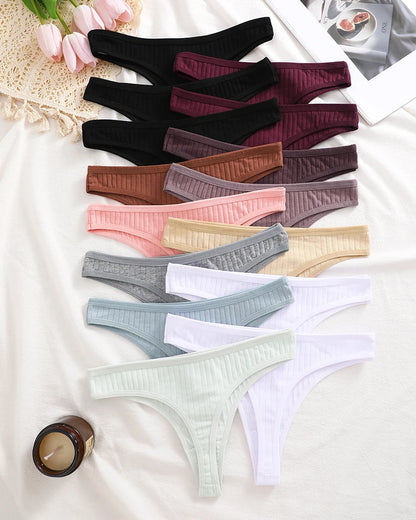 15Pcs Cotton Panties G-String Women Panties Sexy Underwear Female Lingerie Thong Briefs for Woman Solid Color Intimate Pantys