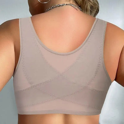 BEAUWEAR 7 Hooks Front Closure Unlined Thin Comfort Bra Plain Floral Undewear Full Cup Minimizer Wireless Lingerie 0XL-5XL