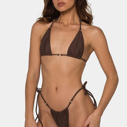 2026 High Waist Bikinis Sexy Women Swimsuit Swimwear Female Solid Bikini Set Biquini Bathing Suit Swimming Suit Beachwear