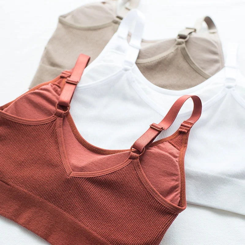 Women's Bra Tube Top Crop Top Female Seamless Back Outdoor Sports Underwear Bra For Women Cotton Female Bra Tops Brassiere