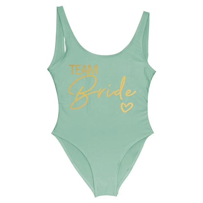 S-3XL White Bridal Swimsuit Women 2025 New Team Bride One-Piece Swimwear For Bachelorette Party Hen Party Bathing Suits