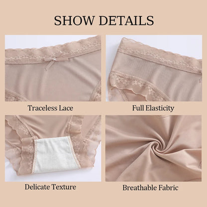 6Pcs/Set Women Ice Silk Seamless Briefs Sexy Comfortable Stretchy Semi Sheer French-Cut Panties Women's Underwear Breathable