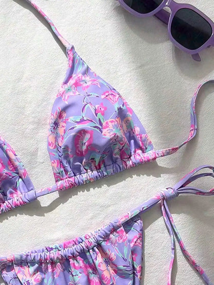 New Style Printed Fresh and Sexy Fashionable Women's Two-Piece Strappy Bikini Swimsuit
