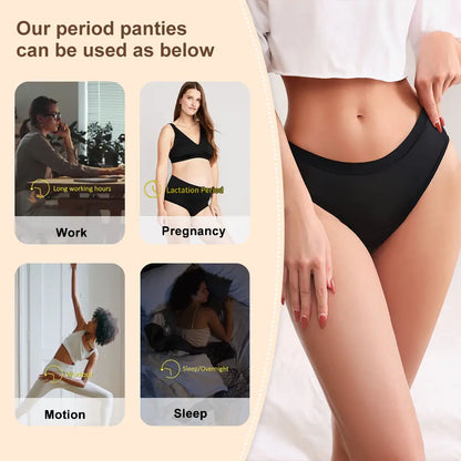 Hot Sale Low Waisted Breathable Moderate Period Underwear Leak Proof Women Period Undies No PFAS Teenager Women Period Panties