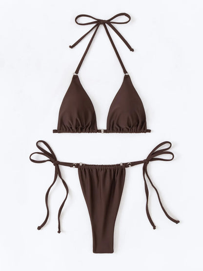 2026 High Waist Bikinis Sexy Women Swimsuit Swimwear Female Solid Bikini Set Biquini Bathing Suit Swimming Suit Beachwear