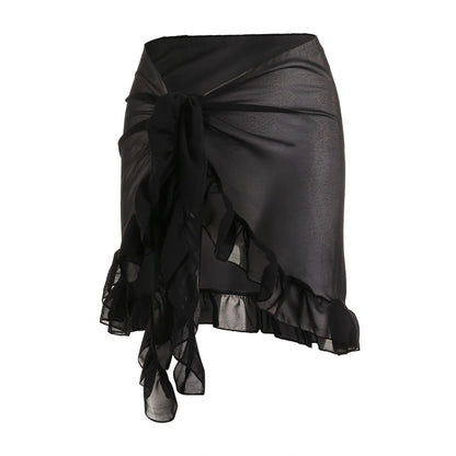 Yiiciovy 2023 Women Cover-Ups Skirts Chiffon Swimwear Pareo Scarf Bikini Cover-Ups Wrap Kaftan Sarong Beach Sexy Skirts 9 Colors
