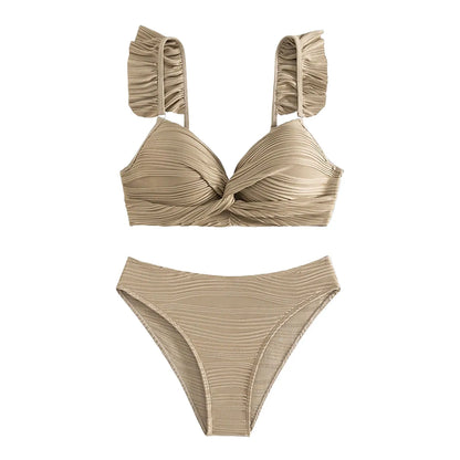 2024 Women High Waist Bikinis Swimwear Swimuit Female Retro Beachewear Bikini Set OIINAA Sexy Swimsuits Pink Style Princess