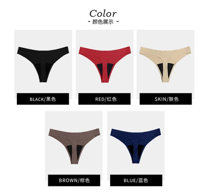 Hot Sale Seamless Low Waist Leak Proof 4 Layer Menstrual Panties Washable Light Flow Period Panties For Women Thong
