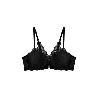 Lace Lingerie Wireless Deep V Bra Close-fitting Front Buckle Push Up Underwear Adjustable Shockproof Seamless Bras Girls Women