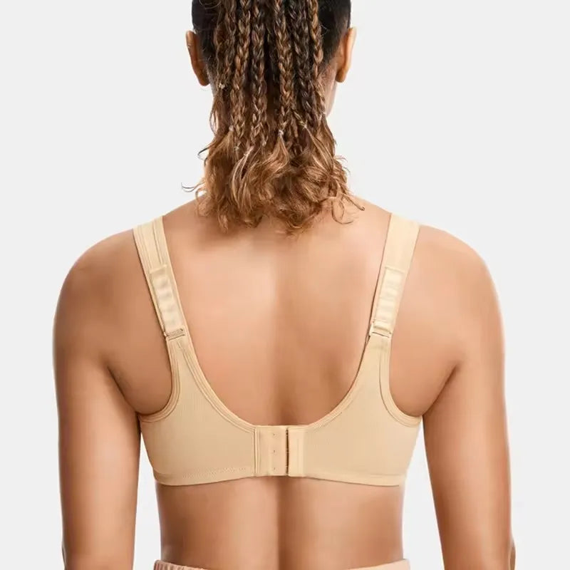 Full Coverage Sports Bra Womens High Impact Double Layer Quick Dry Max Control Yoga Running Non Padded Underwire Active Bra