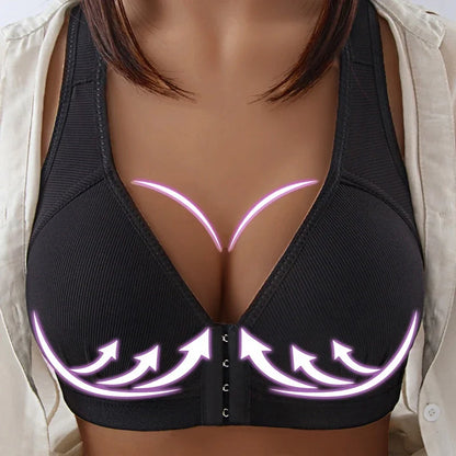 CXZD Wireless Push up Bras Big Cup For Big Breasted Women Full Coverage Thin Wire Free Front Closure Bralette Soft Brassiere