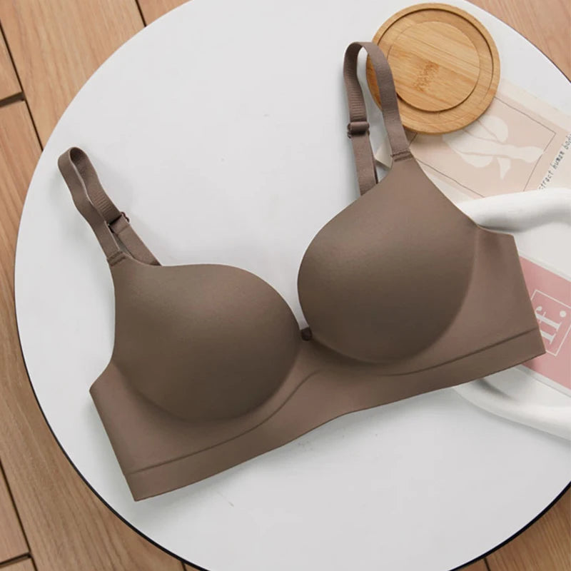 FINETOO 1PCS Women's Wireless Seamless Bra Smooth T-Shirt Bra Soft Padded Comfort Bralette Adjustable Strap Everyday Underwear