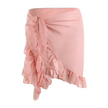 Yiiciovy 2023 Women Cover-Ups Skirts Chiffon Swimwear Pareo Scarf Bikini Cover-Ups Wrap Kaftan Sarong Beach Sexy Skirts 9 Colors