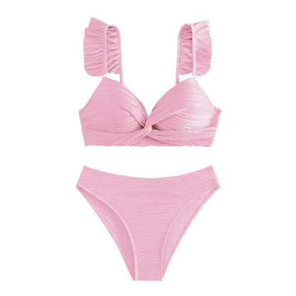 2024 Women High Waist Bikinis Swimwear Swimuit Female Retro Beachewear Bikini Set OIINAA Sexy Swimsuits Pink Style Princess