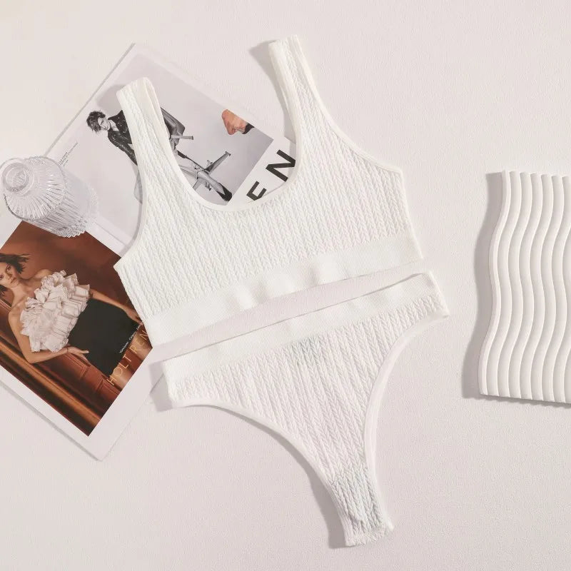 white / M Bra L Panties