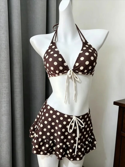 Trendy Floral Print 3 Piece Bikini Set Women Low Waisted Tummy Control Push Up Stylish Beach Outfit Swimwear 2026 Beachwear New