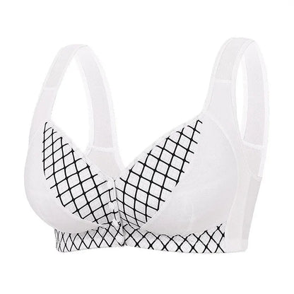 Plus Size Front Closure Wireless Comfort Bra, Seamless Full Coverage Easy On Off Supportive Bra for Women Ladies Daily Underwear